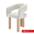 Pecola Soft Chair Fox Fur 3D model small image 5