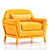 Ennis Textile Lounge Chair 3D model small image 4