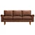 Modern Vegan Leather Sofa 3D model small image 2
