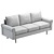 Modern Vegan Leather Sofa 3D model small image 6