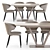 Elegant Capuccino Glass Dining Set 3D model small image 2