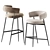 Nena Velvet Upholstered Bar Stool 3D model small image 2