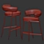 Nena Velvet Upholstered Bar Stool 3D model small image 3