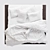 Crisp White Bedding Set 3D model small image 6