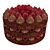 Berry Chocolate Cake Set 3D model small image 5