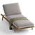 Elegant Iroko Sun Lounger 3D model small image 3