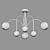 Eurosvet Alix Ceiling Chandelier 6-Light 3D model small image 2
