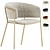 Chenille Beige Designer Chair Konnie 3D model small image 5