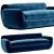 Luxurious Velvet Sofa with Removable Cover 3D model small image 1