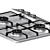 SK Magic Gas Cooktop Trio 3D model small image 4