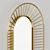 Art Deco Brass Hanging Mirror 3D model small image 3