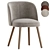 Sleek Modern Dining Chair Gray 3D model small image 3