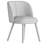 Sleek Modern Dining Chair Gray 3D model small image 5