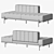 Metro Black Leather Daybed - Compact 3D model small image 2