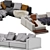 Stylish Minotti HORIZONTE Modular Sofa 3D model small image 7