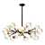 Vintage Amber Glass Chandelier 3D model small image 1
