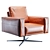 Luxury Swivel Leather Lounge Chair 3D model small image 1