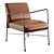 Vintage Brown Leather Arm Chair 3D model small image 1