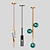 Elegant Glass Pendant Lighting Collection 3D model small image 2