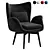 Royal Velvet Accent Chair 3D model small image 2