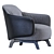 Elegant KAORI Luxury Armchair 3D model small image 2