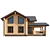 115 sq.m Log Cabin House 3D model small image 2