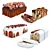 Fruit Berry Cake Set Collection 3D model small image 1