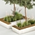 Concrete Garden Plant Collection and Bench 3D model small image 5