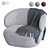 Modern Accent Armchair, White Boucle 3D model small image 1