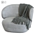 Modern Accent Armchair, White Boucle 3D model small image 3