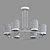 Calle Glass Ceiling Chandelier 3D model small image 3