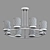 Eurosvet Calle Glass Ceiling Light 3D model small image 3