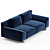 Elegant IPANEMA 2-Seater Fabric Sofa 3D model small image 3