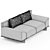 Elegant IPANEMA 2-Seater Fabric Sofa 3D model small image 1