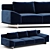 Elegant Paolo Castelli Fabric Sofa 3D model small image 1