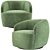 CB2 Gwyneth Swivel Chair | Modern Velvet Elegance 3D model small image 3