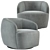 CB2 Gwyneth Swivel Chair | Modern Velvet Elegance 3D model small image 5