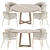 Elegant Contemporary Dining Set 3D model small image 1