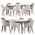 Modern Dining Set with Chairs 3D model small image 1