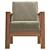  Modern Upholstered Armchair Measuring Real-size 3D model small image 2