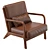  Mid-Century Upholstered Armchair, 8192x8192 Texture, Real Size 3D model small image 5