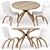 Ansи Dining Set, Solid Oak, White Enamel 3D model small image 1