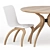 Ansи Dining Set, Solid Oak, White Enamel 3D model small image 3