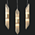 Art Deco Pendant Lamp Brass 3D model small image 1
