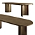 Modern Wooden Base Table Design 3D model small image 1