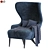 Sleek Modern Wingback Micro Chair 3D model small image 2