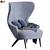 Sleek Modern Wingback Micro Chair 3D model small image 4