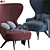 Sleek Modern Wingback Micro Chair 3D model small image 5