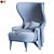 Sleek Modern Wingback Micro Chair 3D model small image 6