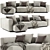 Flexform Lario Chaise Longue 2: Contemporary Sofa 3D model small image 1
